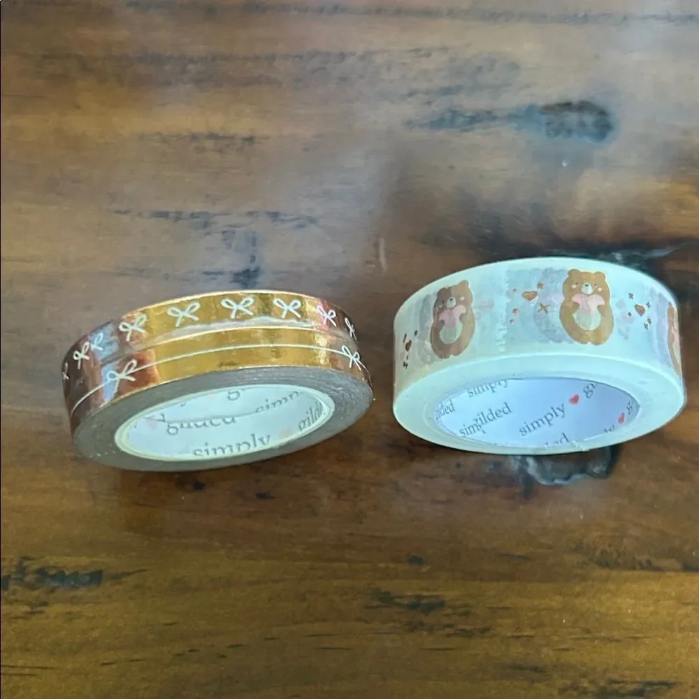 Simply Gilded 10 Washi tapes NEW pink and Red brown colors bundle